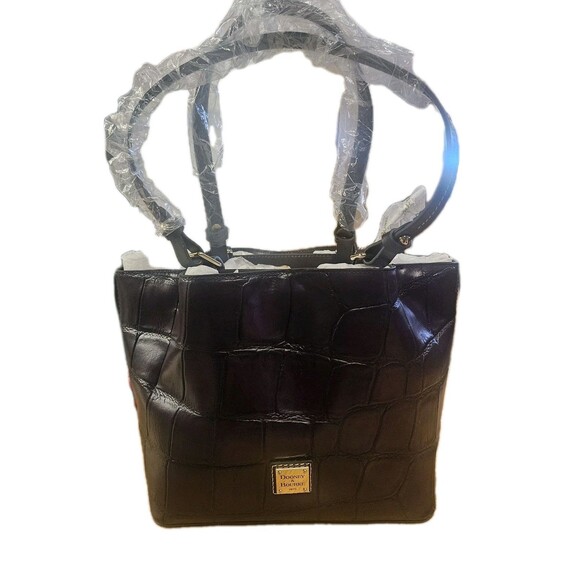 Dooney & Bourke Denison Croco Medium Small Flynn Top Handle Tote Bordeaux NWT - Picture 1 of 8